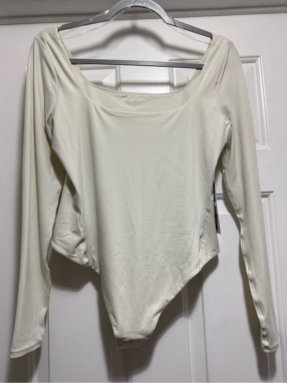 Lululemon Women’s Long Sleeve Cream Square Neck Bodysuit